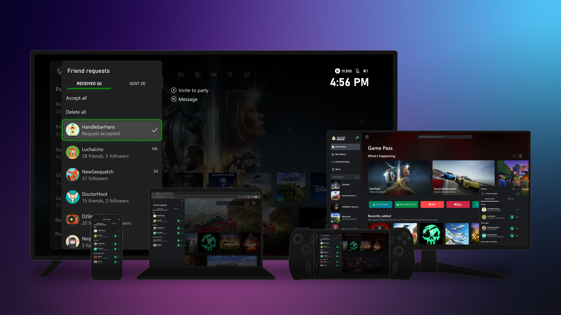 Nowe doznania z przyjaciółmi i obserwatorami na Xboxie!